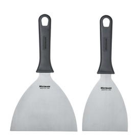 Westmark Master Line 133122E6 Professional Scraper/Grill Spatula (Straight, Rigid, Closed) in 2 Sizes, Stainless Steel/Plastic, Black/Silver