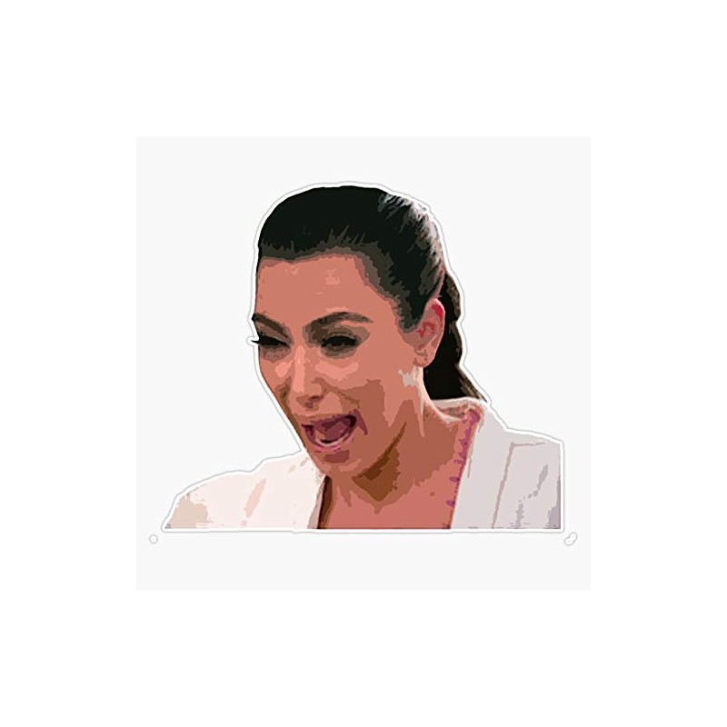 Kim Kardashian Crying Face Waterproof Vinyl Window Bumper Sticker Decal