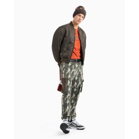 Armani Exchange Men's Semi Circle Camo with AX Logo Graphic Regular Fit Heavy, Rooibos Tea
