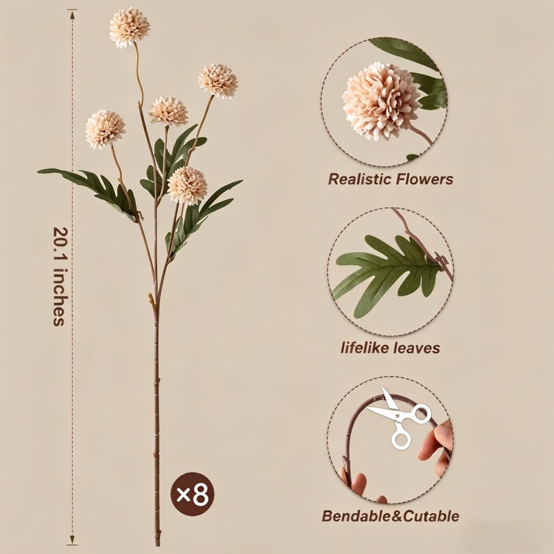 Fake Flowers in Vase for Centerpieces, Faux Flowers in Modern