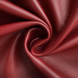 Faux Leather Fabric 1 Yard Soft Plain PU Marine Vinyl 0.9mm Thick Perfect for Sofas, Car Seat Covers, Upholstery, Sewing and DIY Projects - 137cm x 91cm (Dark Red)