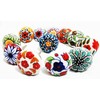Mix of Vintage Ceramic Knobs, Pack of 12, Flower Design
