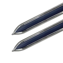 Vintage Style 5/8" Dark Blue & Chrome Side Body Trim Molding - Formed Pointed Ends