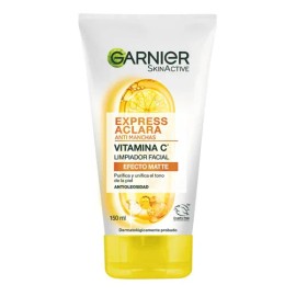 Garnier Skin Active Limpiador Facial Express Aclara Antimanchas con Vitamina C, Piel Mixta, 150ml