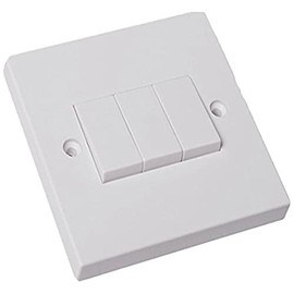 Merriway BH05899 Rocker 10 Amp Electric Wall Switch 3-Gang 2-Way-White