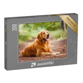 puzzleYOU: 200 Piece Golden Retriever Portrait Jigsaw Puzzle - Golden Retriever