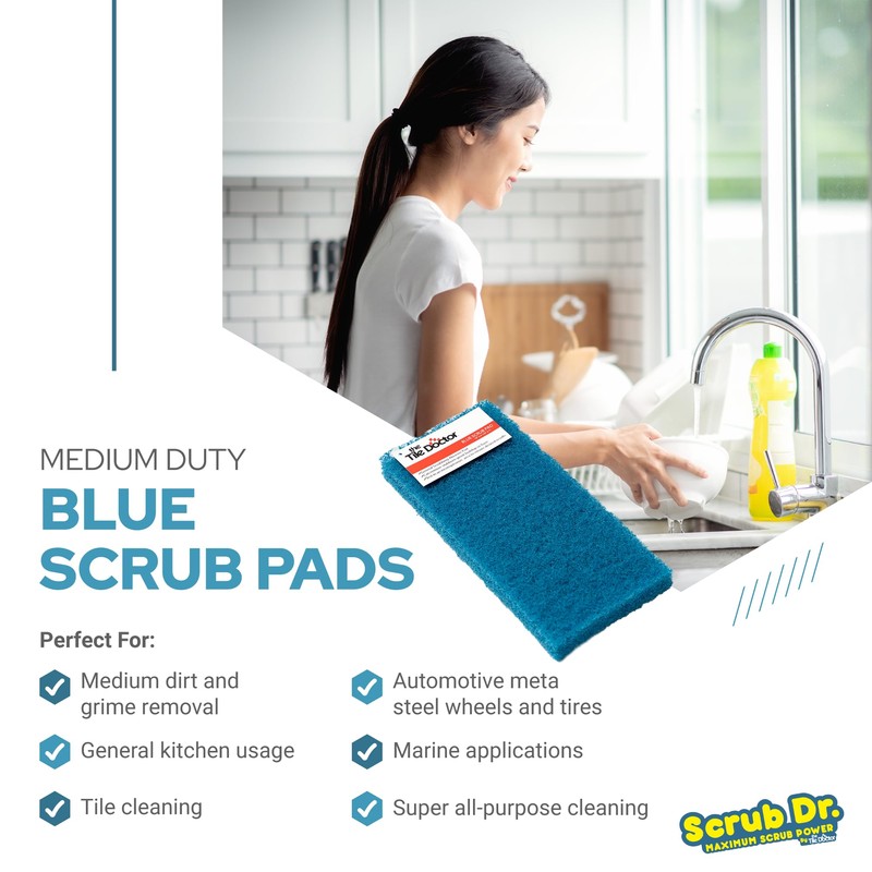 Scrub Doctor Scrub Pads - Commercial Grade Scrubber Sponge, Reusable