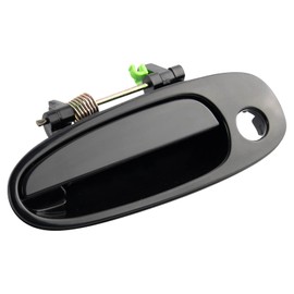 TRQ Front Left Exterior Door Handle Black Drivers Side Compatible with 1993-1997 Geo Prizm Toyota Corolla 1996-2000 RAV4 TO1310102
