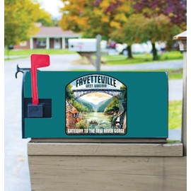 Fayetteville West Virginia Gateway to The New River Gorge Design Souvenir Magnetic Mailbox Cover