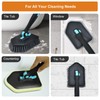 Long Handled Scrub Brush for Shower,3-in-1 Cleaning Brushes with 3