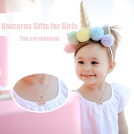 Unicorn Gifts for Girls - Heart Unicorn Necklace for Girls Little Girls Jewelry Unicorn Necklace for Girls Gifts Trendy Stuff Kids Jewelry for Girls Teenager Girls Gifts Necklace for Teen Girls Gifts