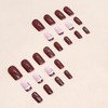 24pcs Christmas False Nails, Red French Stripes Nail Art for