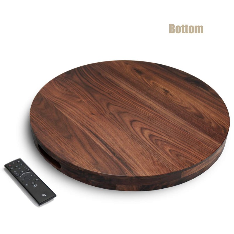 MAGIGO 22 Inches Extra Large Round Black Walnut Wood Ottoman