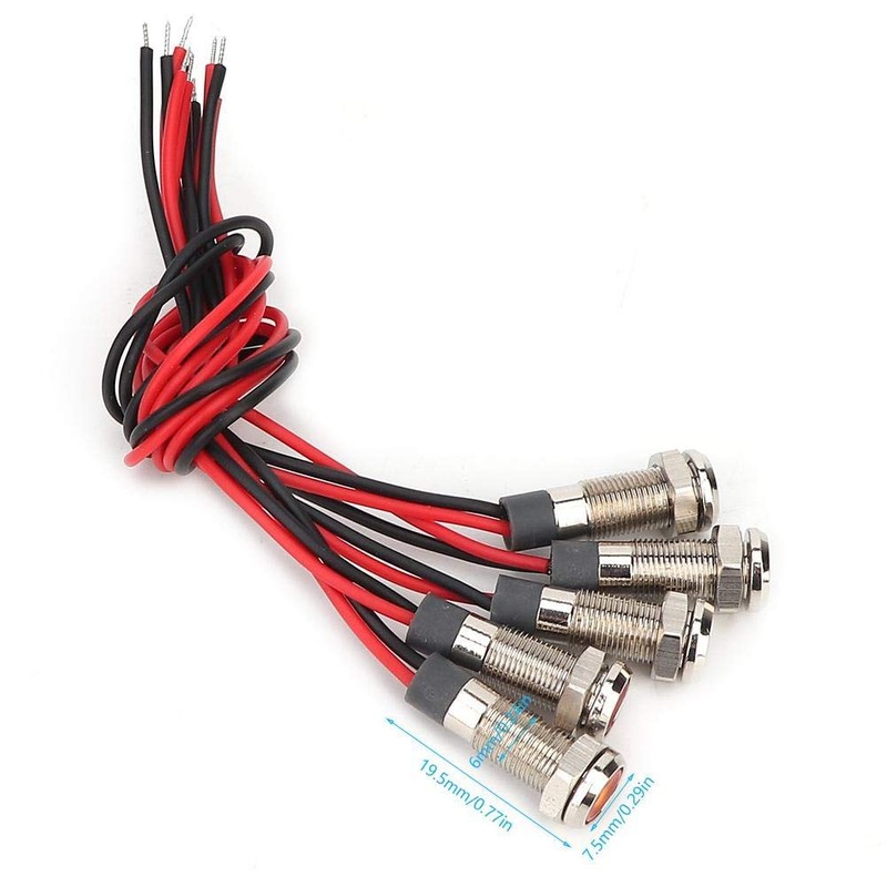 Indicator Lamp LED High Brightness IP66 Waterproof Pilot Lamp 6mm