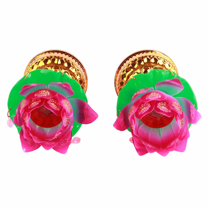 1 Pair LED Lotus Light Buddha Lotus Lamp USB Powered