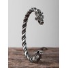 HAQUIL Silver Plated Stainless Steel Viking Berserker Bear Head Cuff