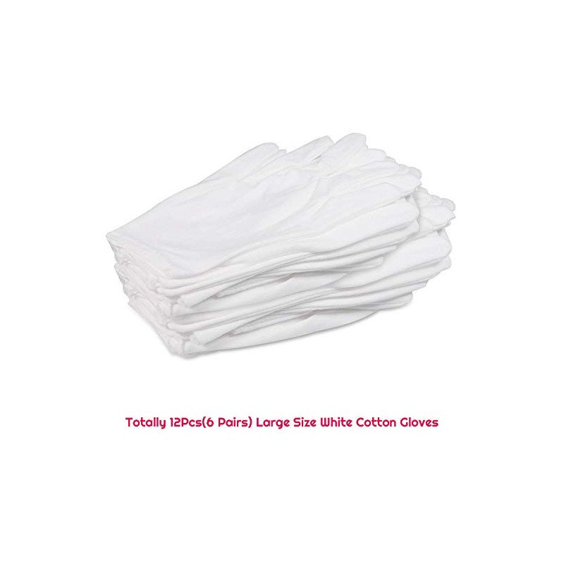 6 pares de guantes de algodón blanco para manos secas,