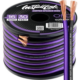 Install Link 16 AWG Gauge Speaker Wire Cable (OFC) Stereo, Car or Home Theater (30 Feet)