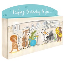 Spectacular 3D Animals & Musical Instruments Birthday Card Freestanding Cards SPT008