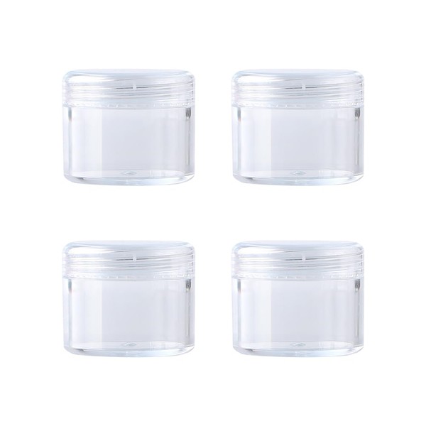 4pcs 20g Clear Plastic Cosmetic Jars Round Cream Jars Small