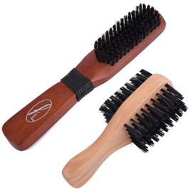 Fine Lines - Long Paddle Bristle Brush + Mini Bristle Brush Set - Boar and Nylon Bristle Hair Brush Set - Soft Bristle Hair Brush for Afro, Wet or Curly Hair - Bristle Hair Brushes for Women and Men