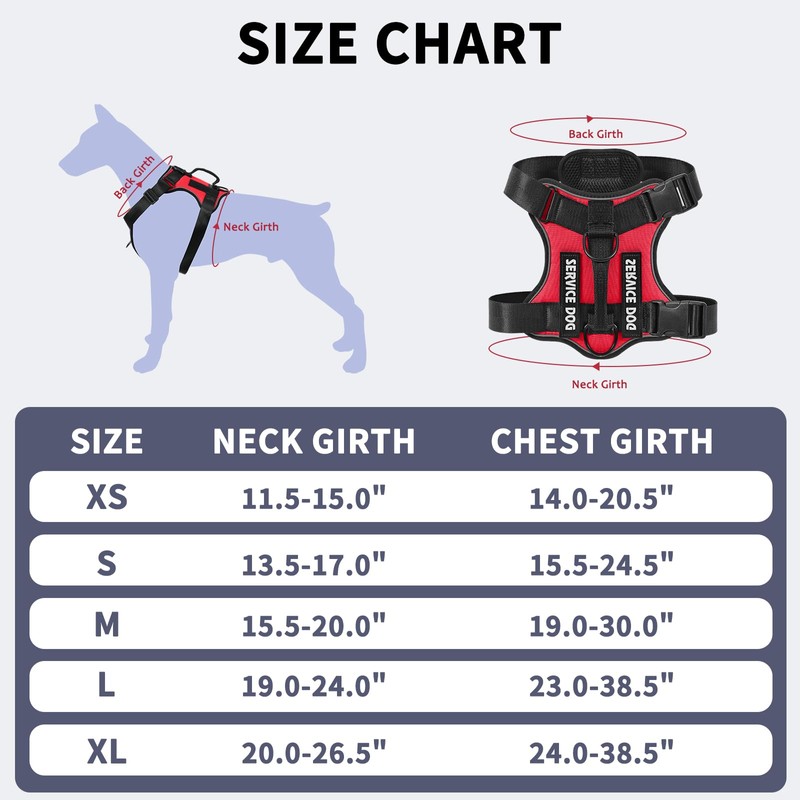 Belababy Dog Harness Small Medium Large, Reflective Tactical No Pull