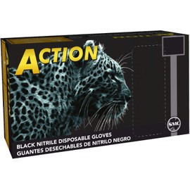 Shamrock 83014-XL Black Nitrile Powder-Free Gloves, Fully Textured, Industrial (X-Large)