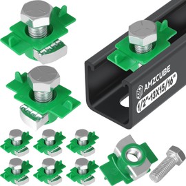 AMZCUBE 1/2"-13 Nylon Strut Channel Cone Nut and Bolt - 20 Pack, 9mm Thickened Strut Channel Squeeze Nut, Compatible with Strut Channel Support Systems, Solar Panel Mounting (20 Pack)