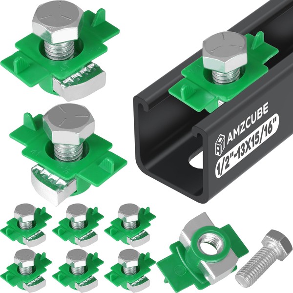 AMZCUBE 1/2"-13 Nylon Strut Channel Cone Nut and Bolt -