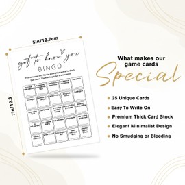 Sahjzk Office Bingo Cards, 25 Unique Randomized 5x7 Sheets, Get to Know You Bingo Game for Adults, Ice Breaker Office Party Games, Team Building Games for Work, High Replay Value - B005