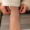 Tasiso Initial Ankle Bracelets for Women，Layered Waterproof Silver Anklet for