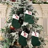 Abandi Monogram Embroidered Christmas Stockings, 7.8 Inches Mini Cable Knitted