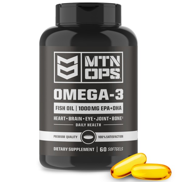 MTN OPS Omega 3 Fish Oil Supplement, 1000mg Fatty Acid