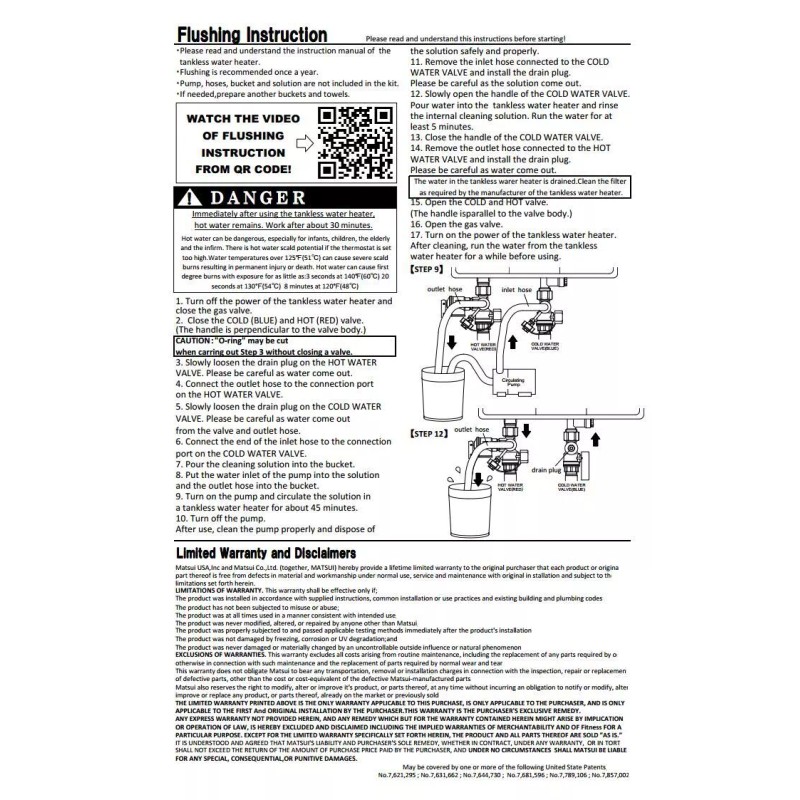 Rinnai, Jacuzzi, Bosch, Navien, Noritz, Rheem 3/4" Tankless Water Heater