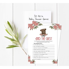 Inkdotpot Bear Jungle Animals 50 Find The Guest Baby Shower Game Party Supply Icebreaker Party Game