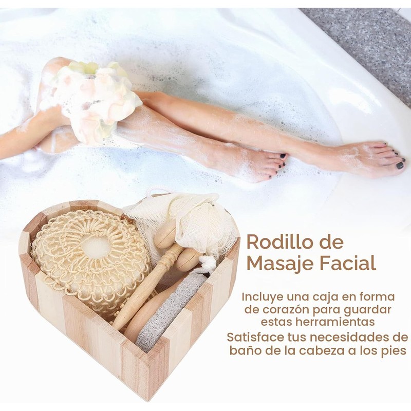 Set de exfoliación corporal y cuidado personal Pongnas con esponja,