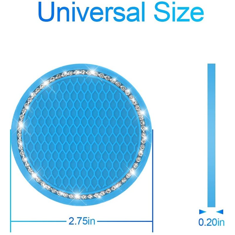 Car Cup Holder Coaster, 2 PCS Universal Bling Crystal Rhinestone