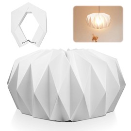 Origami Design Paper Lampshade, Modern Lampshade for Pendant Lamp, Folding Pendant Light, Art Decor, Creative Paper Lampshade Decoration, Paper Lampshade for Living Room, Bedroom, Dining Room