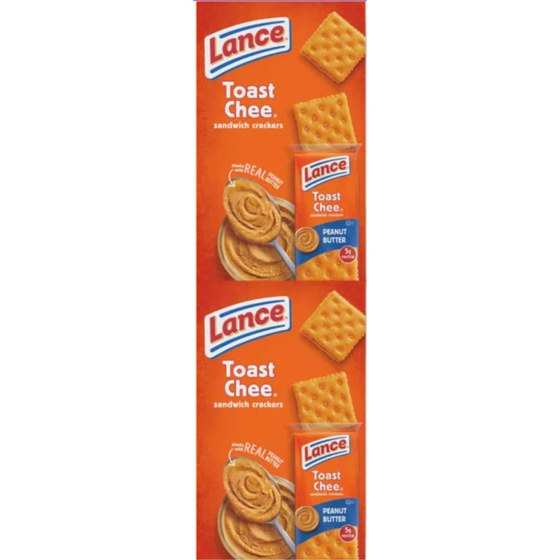 Lance Toast Chee Peanut Butter Sandwich Crackers, (40 Count) Bulk