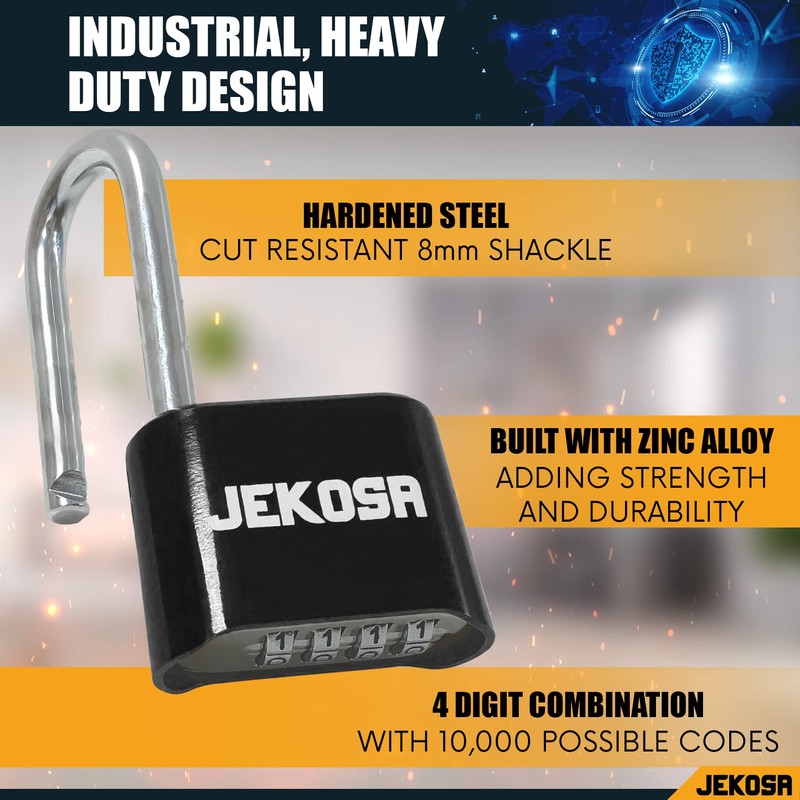 Jekosa® JKE/50 [Waterproof] Heavy Duty Combination Padlock Outdoor - [No
