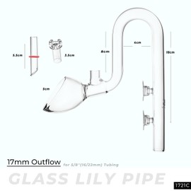 FJARDE Aquatic Lily Pipe for Fish Tank Canister Filter,Unique Outflow Surface Skimmer,Ideal for Rimless Aquariums,5/8''ID(16/22mm) Tubing,C-Type Outflow/17mm Standard.Item No.1721C.