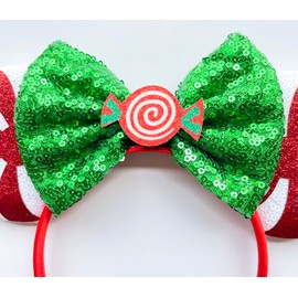 A Miaow Christmas Decoration Headpiece Candy Mouse Ears Headband Christmas Eve MM Butterfly Hair Hoop Park Women Adults Costume Photo Shoot (Candy)