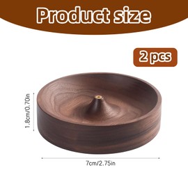 2Pcs Incense Holder Round Wooden Incense Burner for Sticks,Home Décor, Office, Club,Incense Stick Holders,Meditation, Yoga,Stick Holder with Elegant Design,Relaxation Home Decor