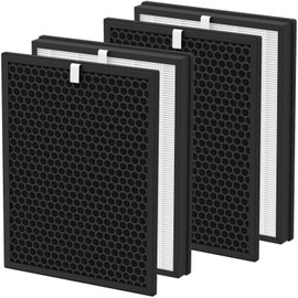 Harebery Replacement Filter Set, Compatible with Green Air Encore Purifier, 2 Set (Contains 2 Pack Premium Fliters + 2 Activated Carbon Filters)