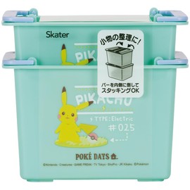 Skater MBSK1-A Stackable Mini Basket, Set of 2, Pokémon, Pokedays, 4.6 x 3.3 x 3.1 inches (11.7 x 8.4 x 7.8 cm),