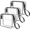 CGBE Transparent Cosmetic Bag 3 Pieces Makeup Bag Handbag Cosmetic Bag Toiletry Bag Transparent with Zip for Travel Toiletries Women Men, 3pcs-black