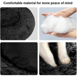 Dog Bed for Small Medium Large Dogs, 24 inch Calming Dogs Bed, Washable-Round Cozy Soft Pet Bed for Puppy and Kitten with Slip-Resistant Bottom