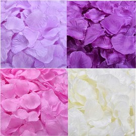 Yesallwas Artificial Flower Petals, 2,000 Pieces, Rose Petals, Artificial Flower Shower, Weddings, Roses, Receptions, Weddings, Roses, Proposal, Birthday, Party Supplies (Purple)
