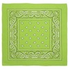 Lime Green Paisley Bandanas - Dozen Packed 22x22