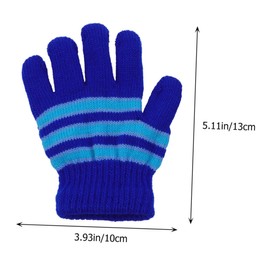 PACKOVE 6 Pairs Warm Gloves Full Fingered Knitted Mittens for Boys Cozy and Durable Winter Wear for Ages Easy to Clean Elastic Stripe Design Random Color